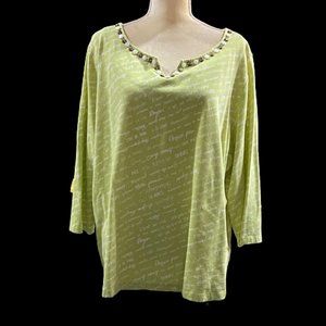 Ruby Rd Woman 3X Lime Green Top